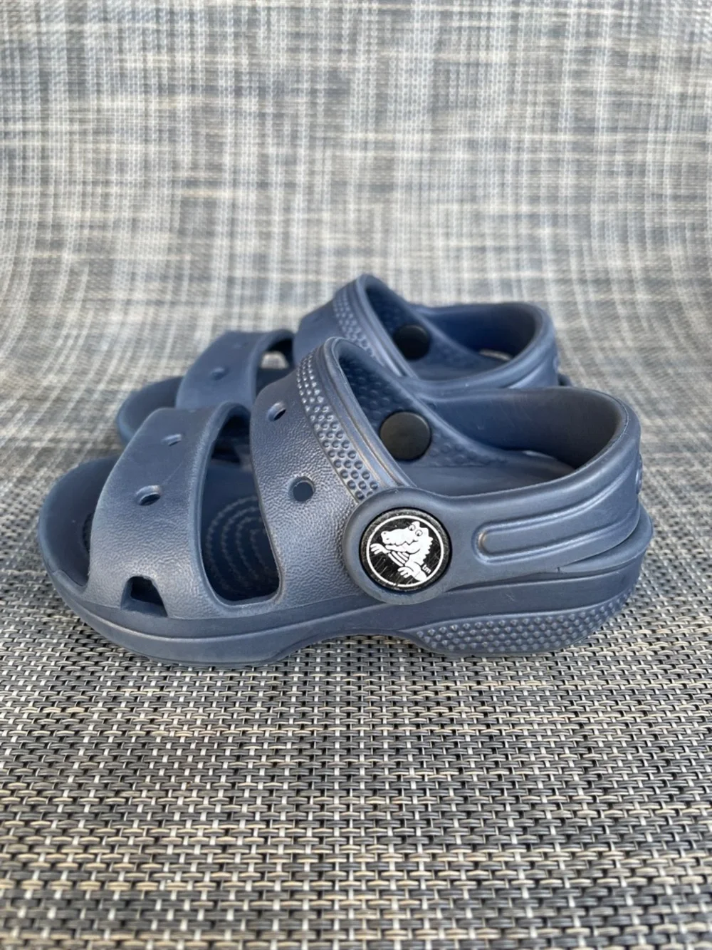 CROCS Easy-On Clogs sling back Sandals Navy Blue Summer Shoes infant size 5